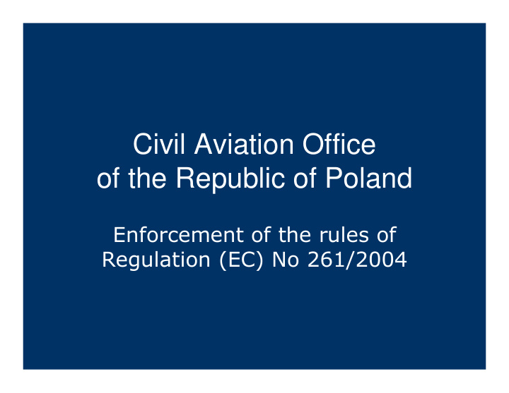 civil aviation office of the republic of poland