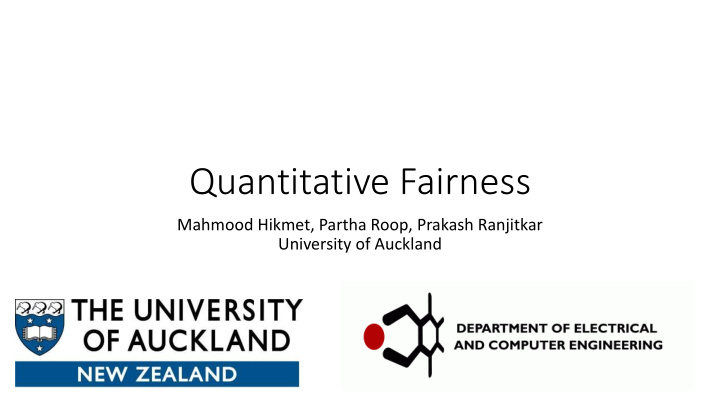 quantitative fairness