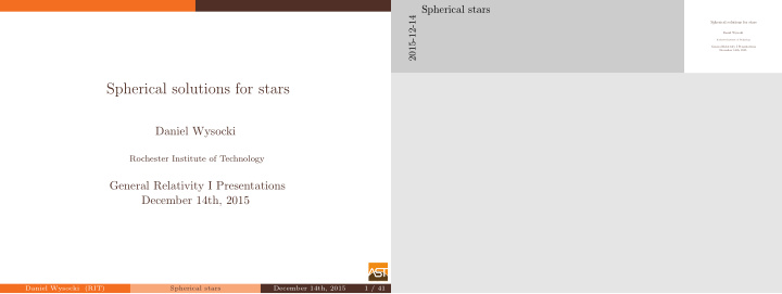 spherical solutions for stars