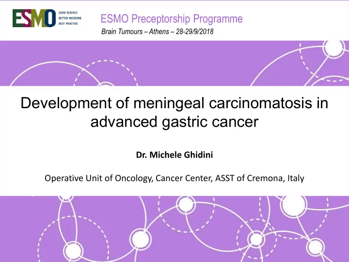 development of meningeal carcinomatosis in advanced
