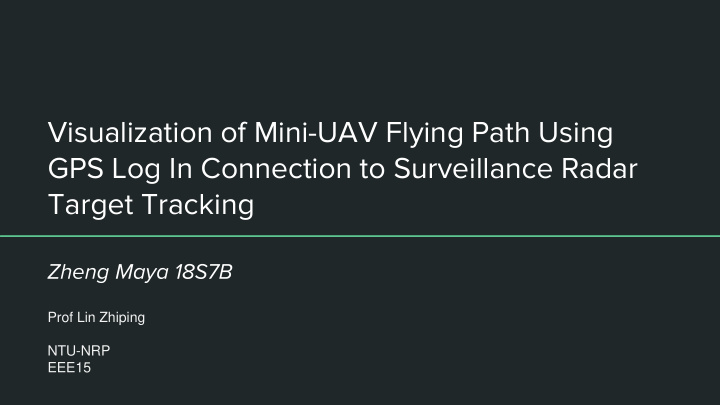 visualization of mini uav flying path using