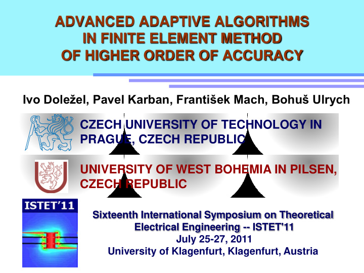 advanced adaptive algorithms in finite element method of