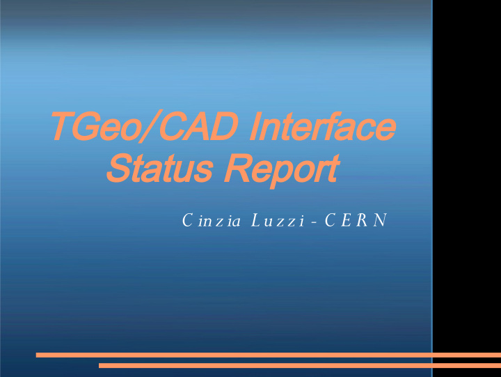 tgeo cad interface status report