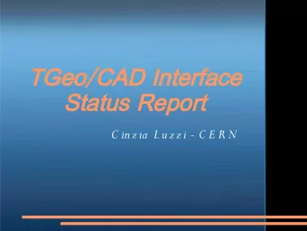 TGeo/CAD Interface  Status Report  C inzia  Luzzi - C E R N  Objective of the work  Write the
