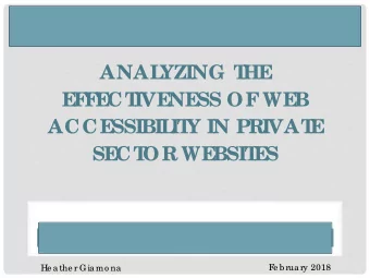 ANAL  YZING T  HE  E  F  F  E  CT  IVE  NE  SS OF  WE  B  ACCE  SSIBIL  IT  Y IN PRIVAT  E  SE  CT