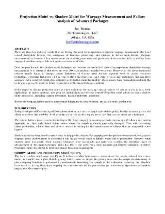 Projection Moir vs. Shadow Moir for Warpage Measurement and Failure  Analysis of Advanced