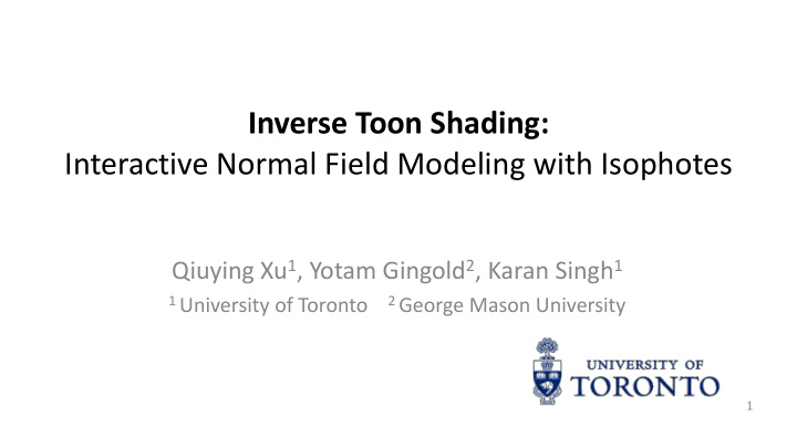 inverse toon shading interactive normal field modeling