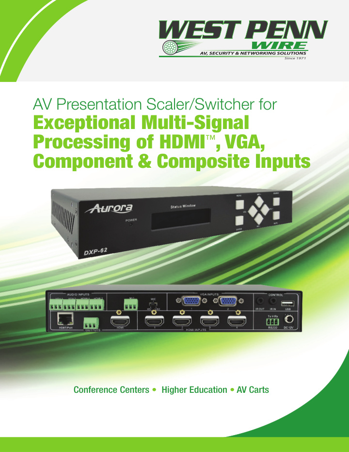 exceptional multi signal processing of hdmi vga component