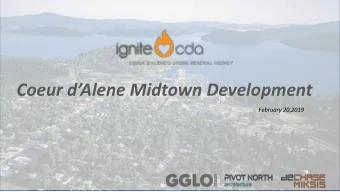 Coeur dAlene Midtown Development  February 20,2019 Zoning: Midtown; C-17; MO  The intent of