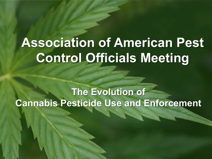 association of american pest control officials meeting