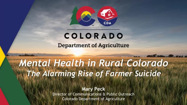 mental health in rural colorado