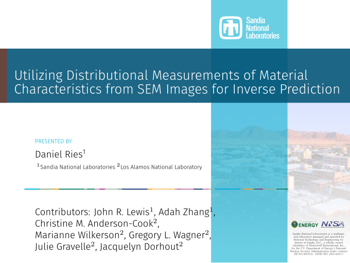 characteristics from sem images for inverse prediction