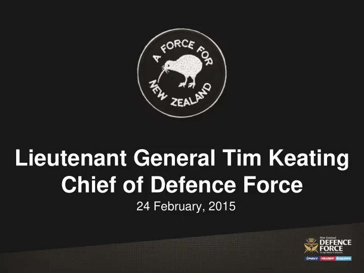 lieutenant general tim keating chief of defence force
