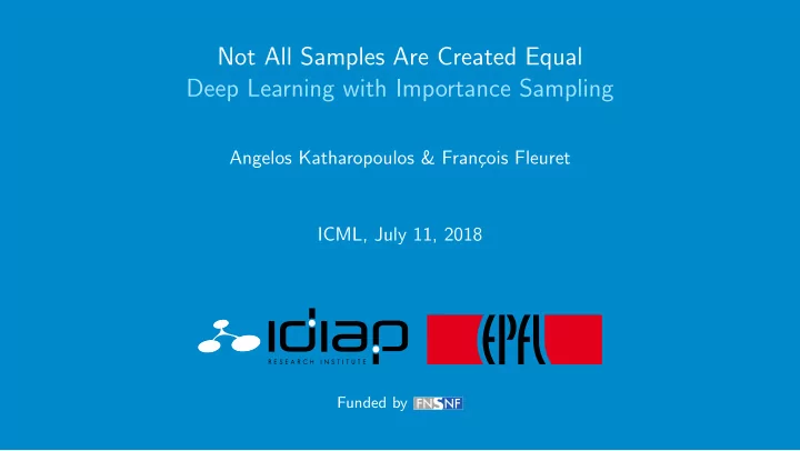 not all samples are created equal deep learning with