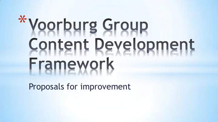 proposals for improvement 1 turnover output 1 1