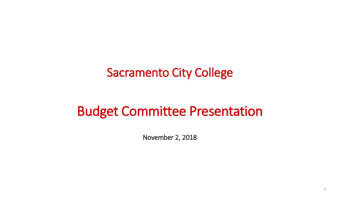 budget c t committee ee p presen entati tion on