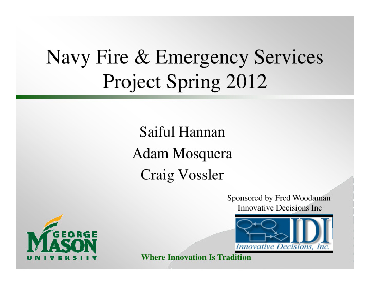 navy fire emergency services project spring 2012