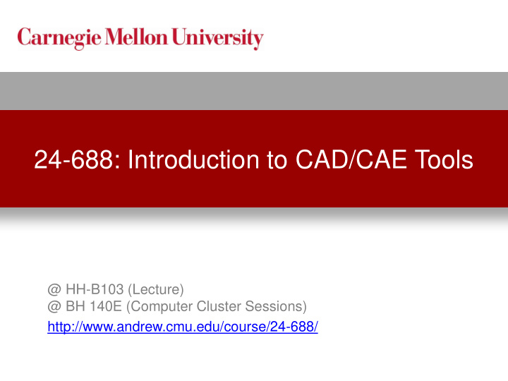 24 688 introduction to cad cae tools