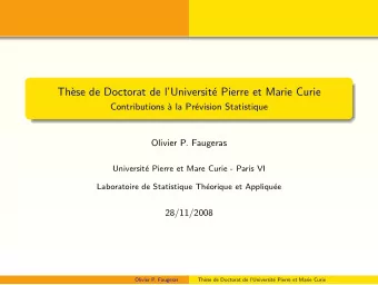 Th`  ese de Doctorat de lUniversit  e Pierre et Marie Curie  Contributions `  a la Pr