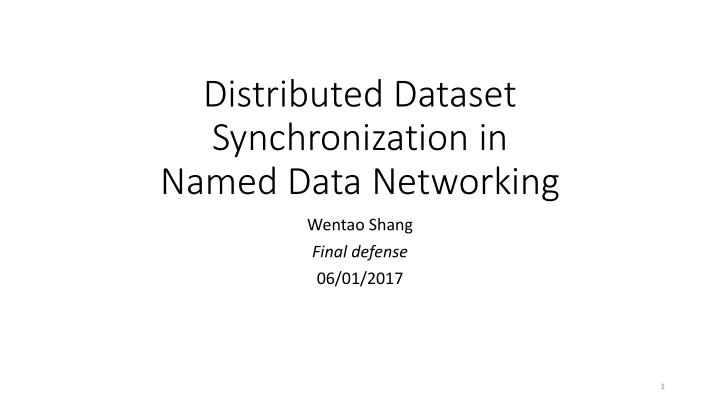 distributed dataset synchronization in named data