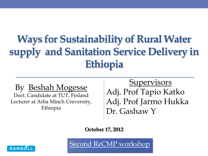 ways for sustainability of rural water