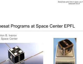 Anton B. Ivanov  ss Space Center  ss Space Center  besat projects have been extremely  ly popular