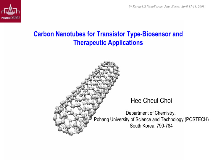 carbon nanotubes for transistor type biosensor and