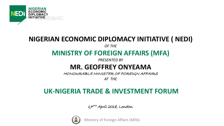 nigerian economic diplomacy initiative nedi