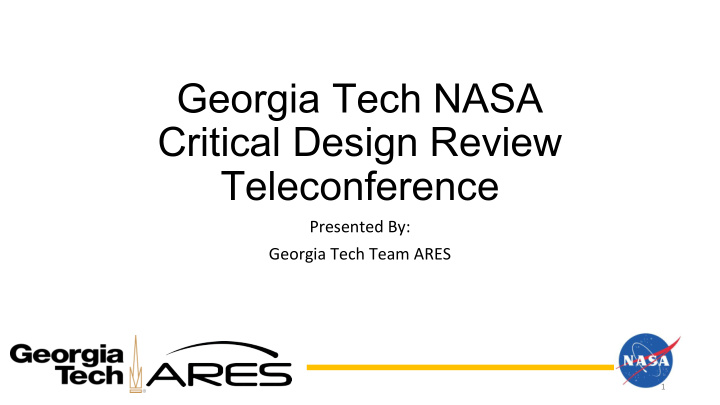 georgia tech nasa critical design review teleconference