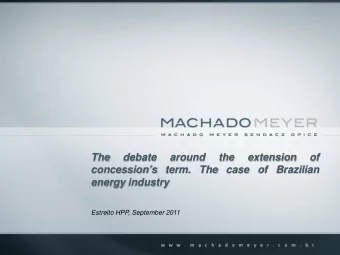 The  debate  around  the  extension  of  concessions term. The case of Brazilian  energy