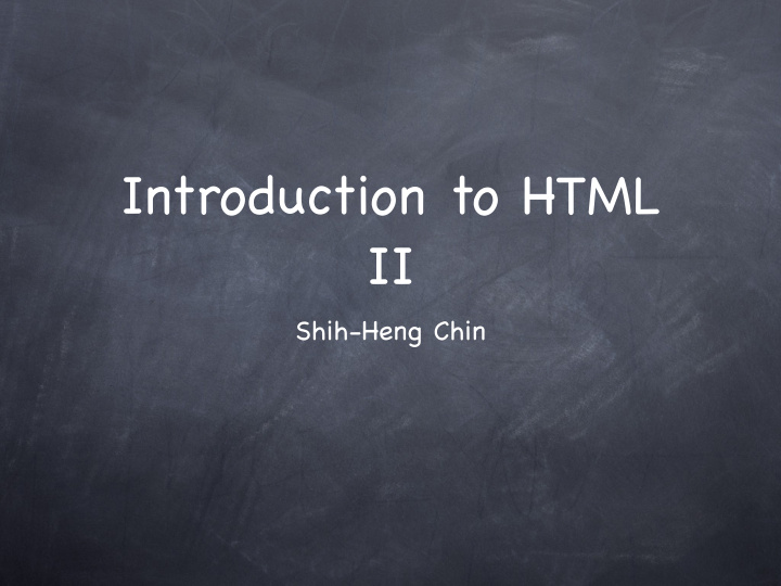 introduction to html ii