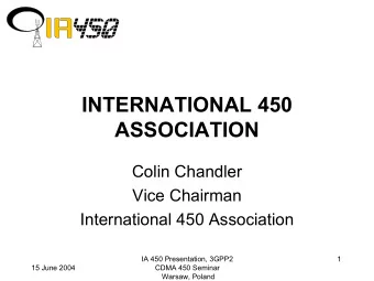 INTERNATIONAL 450  ASSOCIATION  Colin Chandler  Vice Chairman  International 450 Association  IA