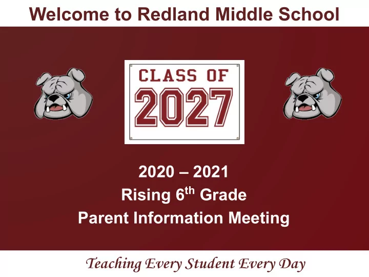 welcome to redland middle school