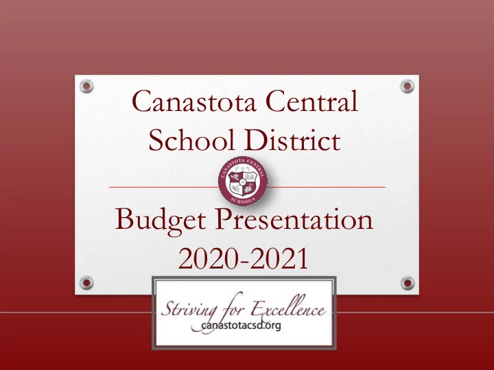 canastota central school district budget presentation
