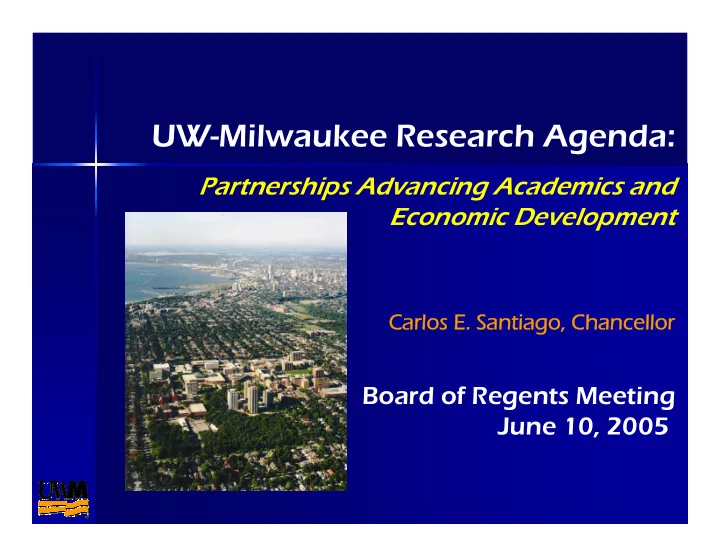 uw milwaukee research agenda