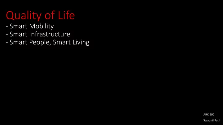 quality of life