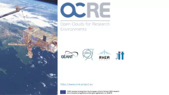 https://www.ocre-project.eu  Supplier briefing  For cloud and Earth Observation service providers