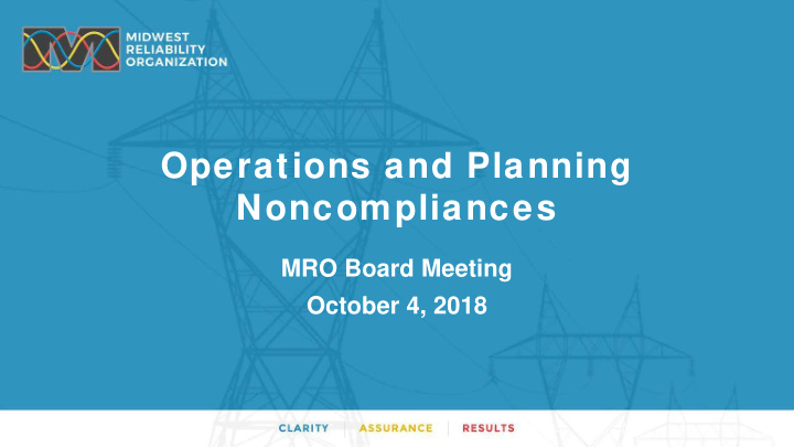 operations and planning noncompliances