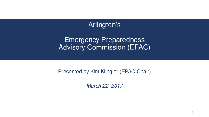arlington s emergency preparedness advisory commission