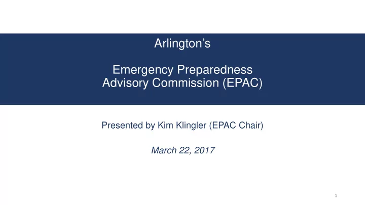 arlington s emergency preparedness advisory commission
