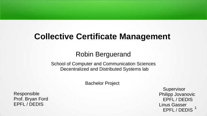 collective certificate management