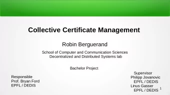 Collective Certificate Management  Robin Berguerand  School of Computer and Communication Sciences