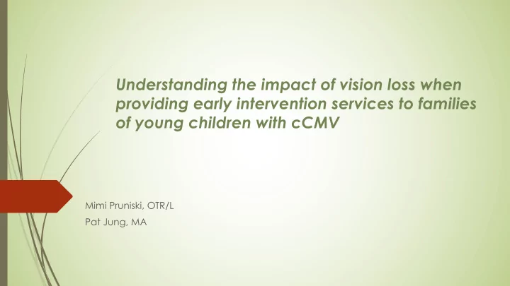 understanding the impact of vision loss when providing