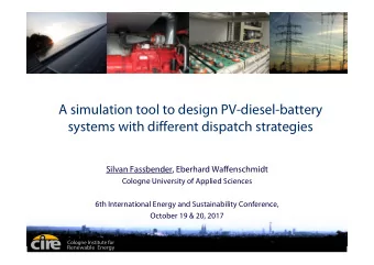 A simulation tool to design PV-diesel-battery  systems with different dispatch strategies  Silvan