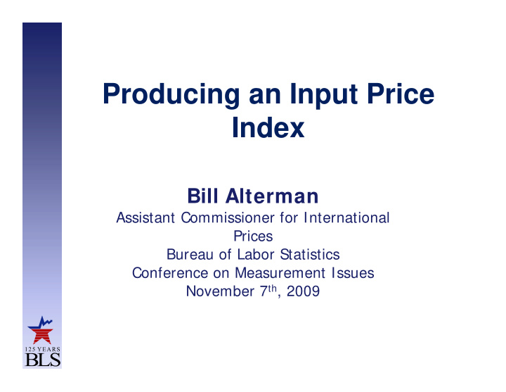 producing an input price index