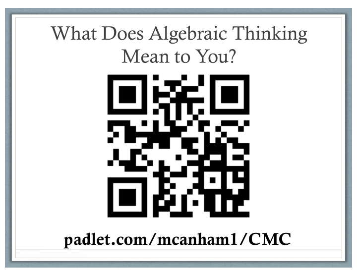 what does algebraic thinking mean to you