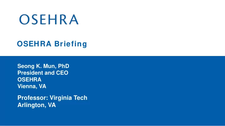 osehra briefing