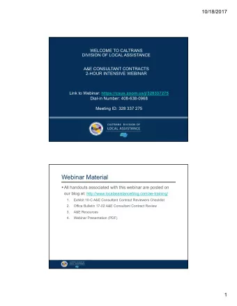 Webinar Material  All handouts associated with this webinar are posted on our blog at: