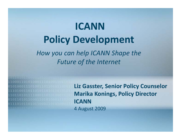 icann policy development
