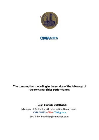 The consumption modelling in the service of the follow-up of  the container ships performances